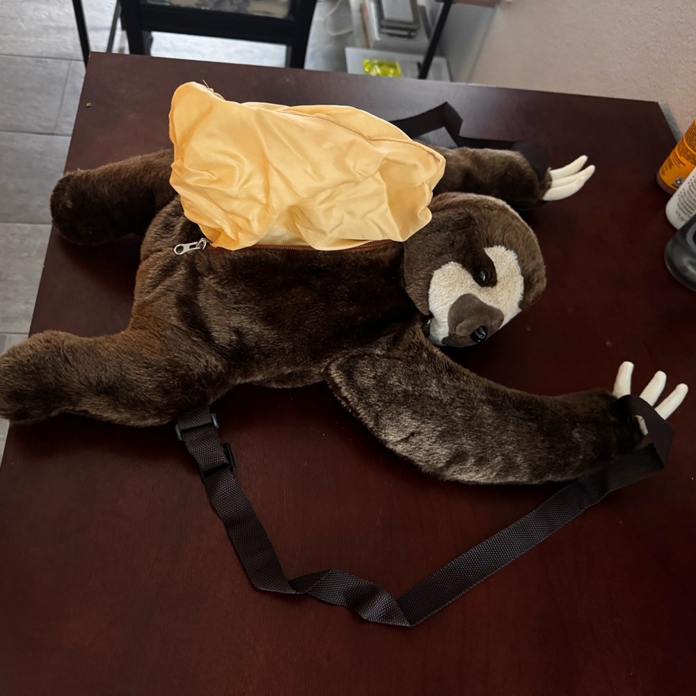 Brown Sloth Plush Backpack - image 2